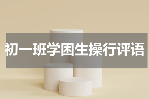 初一班学困生操行评语