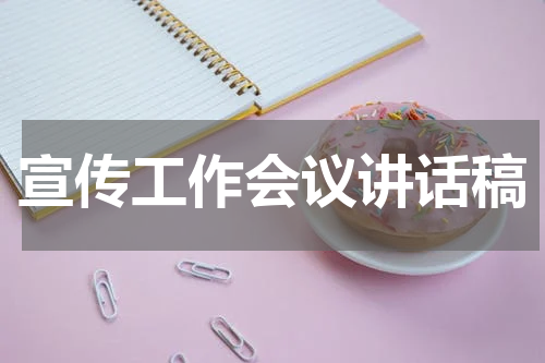 宣传工作会议讲话稿
