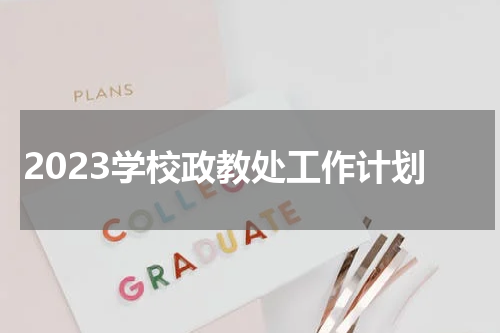 2023学校政教处工作计划