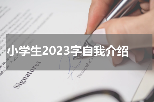小学生2023字自我介绍