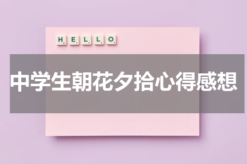 中学生朝花夕拾心得感想
