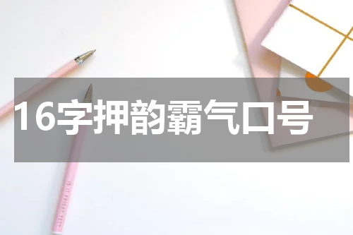 16字押韵霸气口号