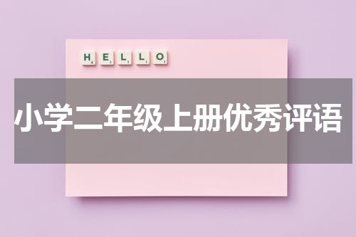 小学二年级上册优秀评语