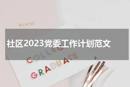 社区2023党委工作计划范文