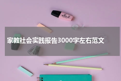 家教社会实践报告3000字左右范文