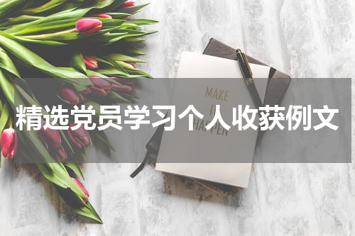 精选党员学习个人收获例文