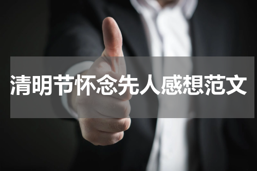 清明节怀念先人感想范文