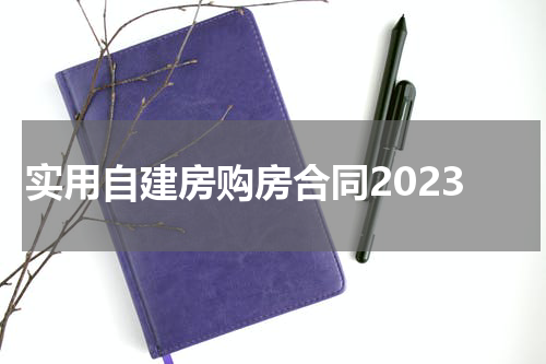 实用自建房购房合同2023