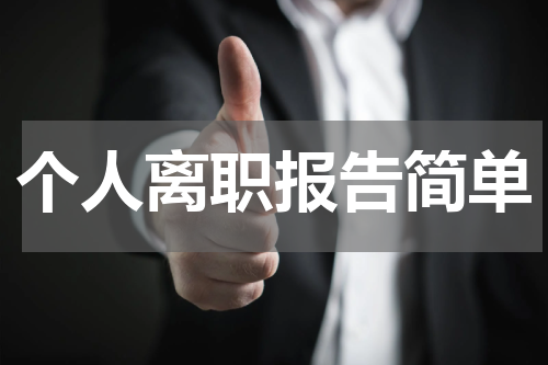 个人离职报告简单