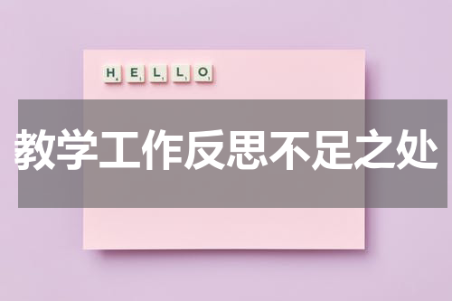 教学工作反思不足之处