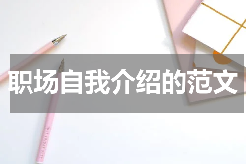 职场自我介绍的范文