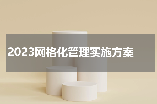 2023网格化管理实施方案