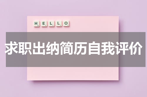 求职出纳简历自我评价
