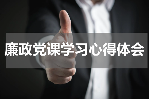 廉政党课学习心得体会