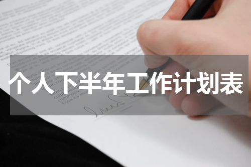 个人下半年工作计划表