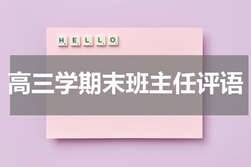 高三学期末班主任评语