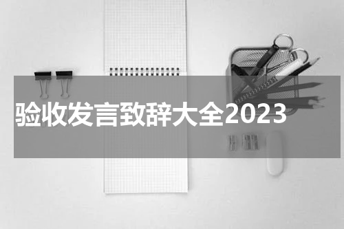 验收发言致辞大全2023