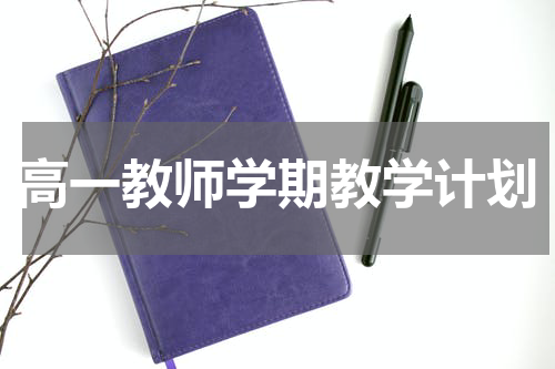 高一教师学期教学计划