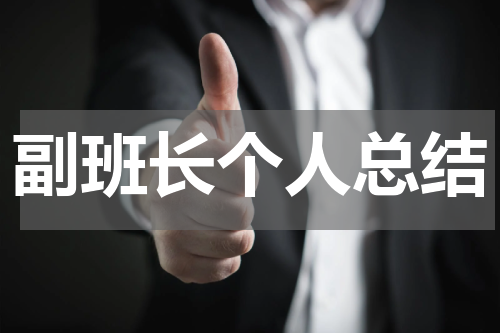 副班长个人总结
