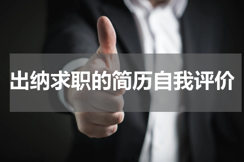 出纳求职的简历自我评价