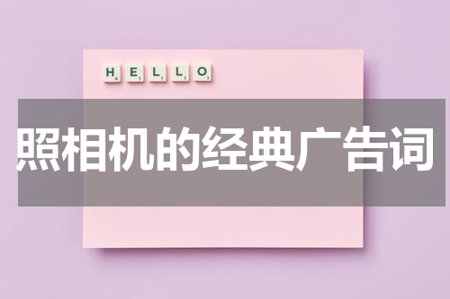 照相机的经典广告词