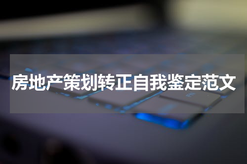 房地产策划转正自我鉴定范文