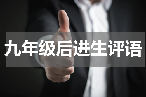 九年级后进生评语