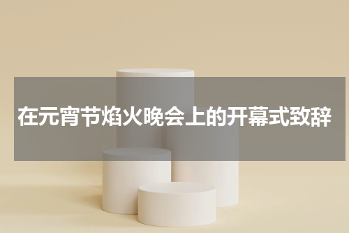 在元宵节焰火晚会上的开幕式致辞
