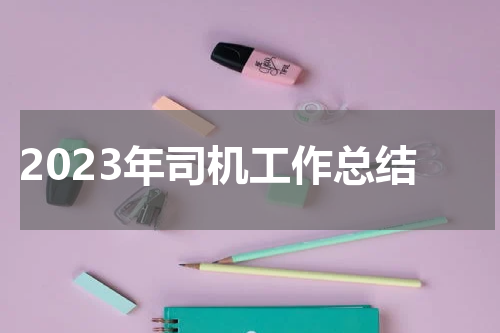 2023年司机工作总结