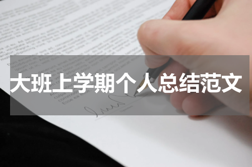 大班上学期个人总结范文