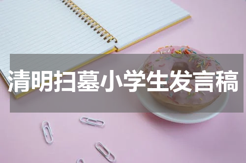 清明扫墓小学生发言稿