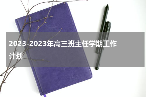 2023-2023年高三班主任学期工作计划