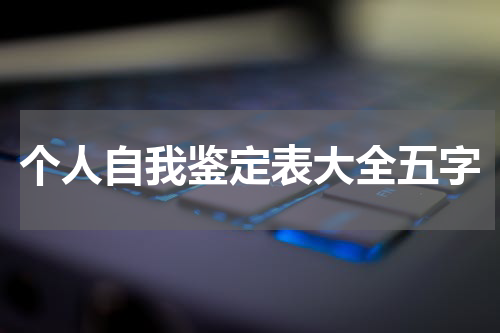 个人自我鉴定表大全五字