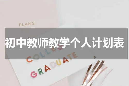 初中教师教学个人计划表