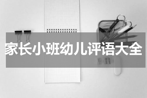 家长小班幼儿评语大全