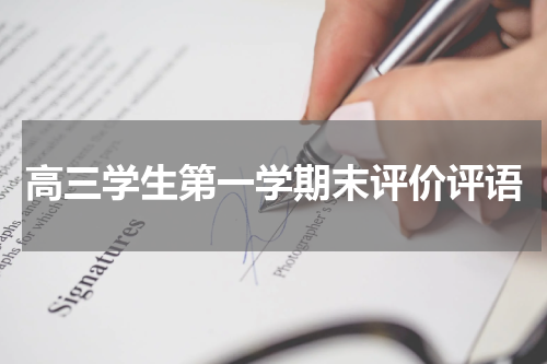 高三学生第一学期末评价评语