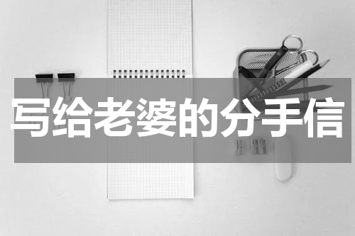 写给老婆的分手信