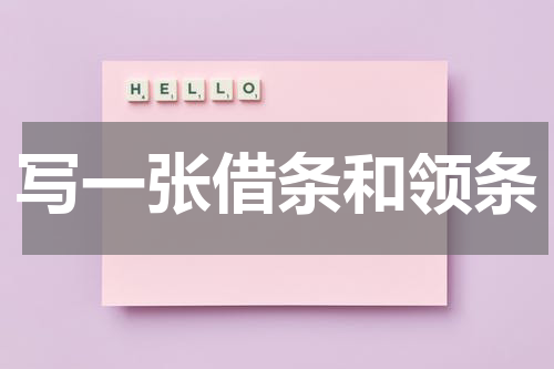 写一张借条和领条