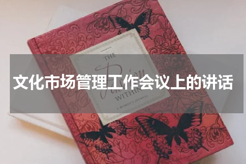 文化市场管理工作会议上的讲话