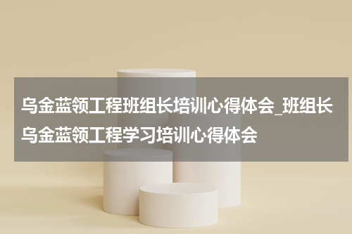 乌金蓝领工程班组长培训心得体会_班组长乌金蓝领工程学习培训心得体会