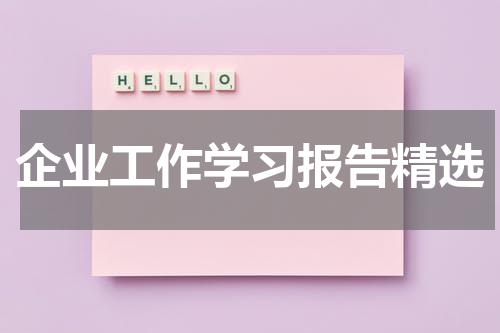 企业工作学习报告精选
