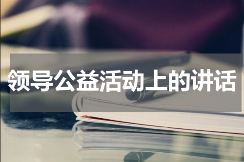 领导公益活动上的讲话