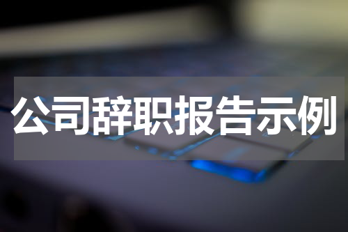 公司辞职报告示例