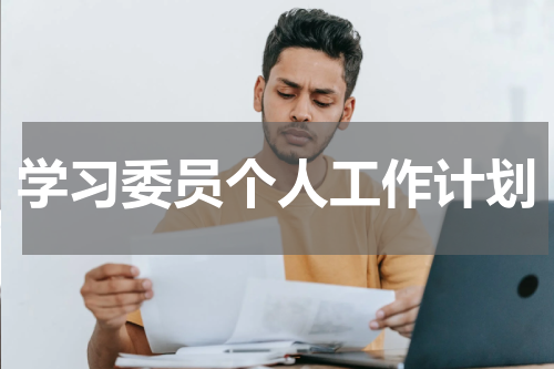 学习委员个人工作计划