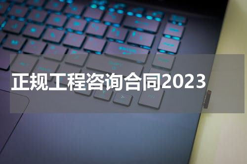 正规工程咨询合同2023