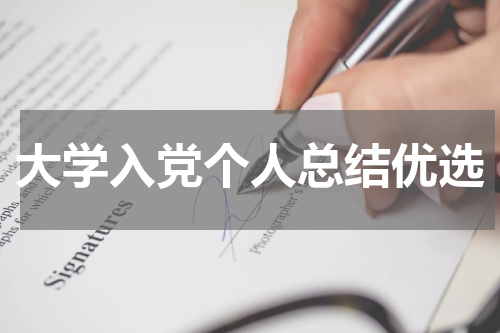 大学入党个人总结优选