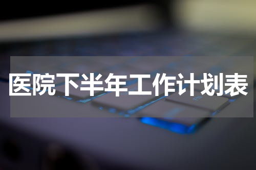 医院下半年工作计划表
