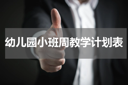 幼儿园小班周教学计划表