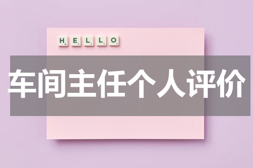 车间主任个人评价