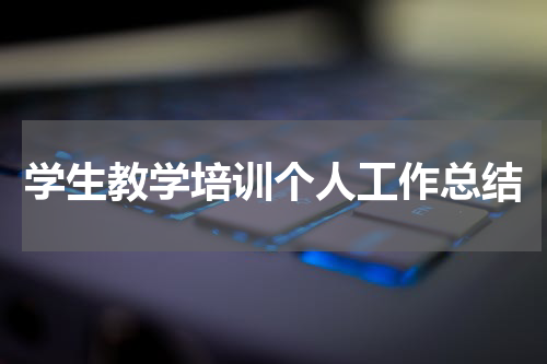 学生教学培训个人工作总结